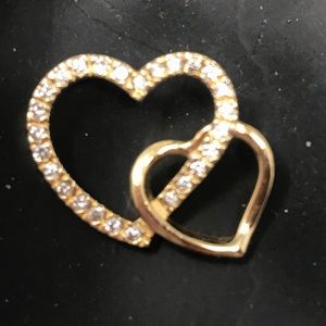 CZ Gold over 925 silver. Heart Pendant